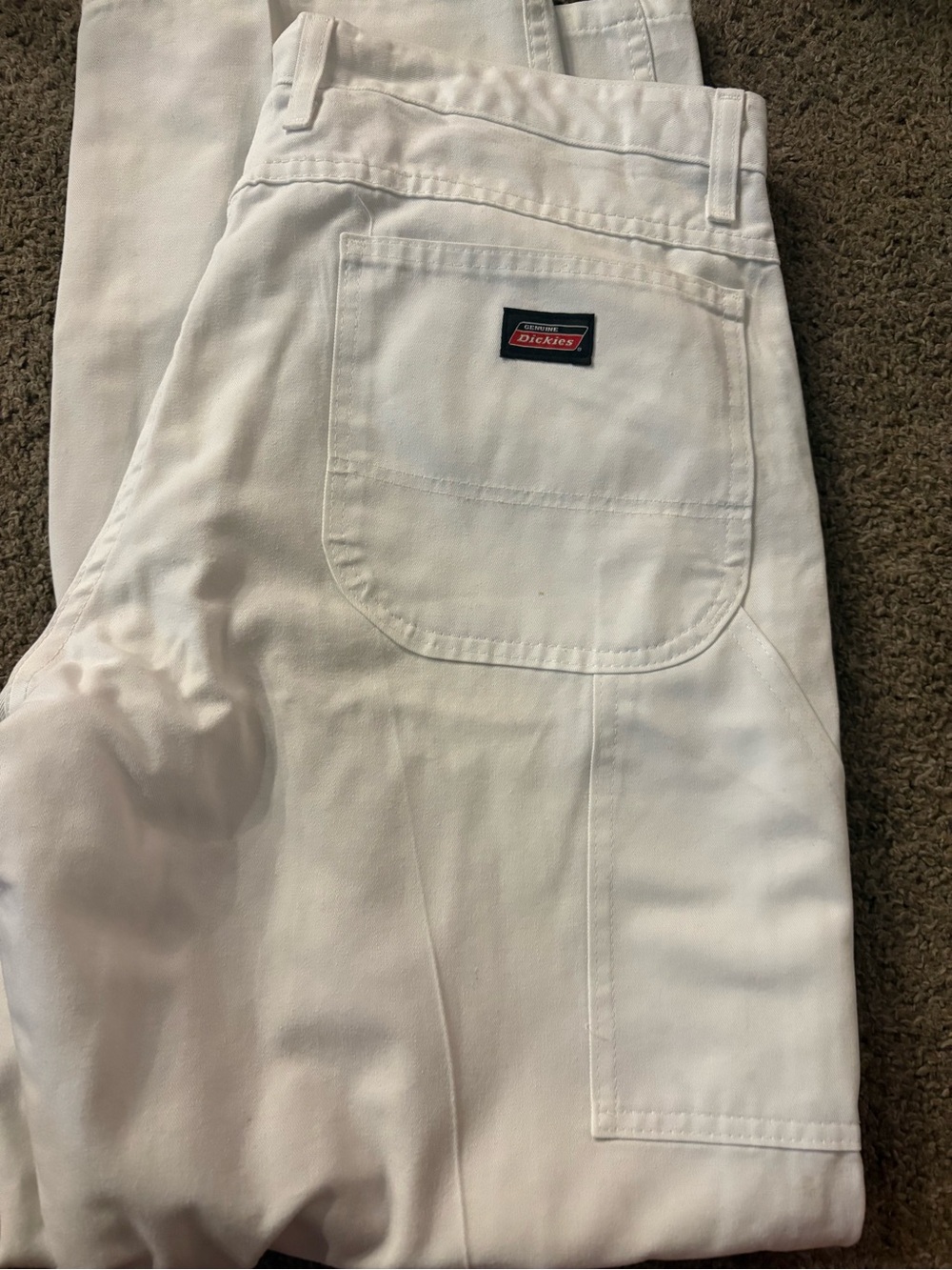 Dickies Men’s White Cargo Painter Pants with Utility Pockets
